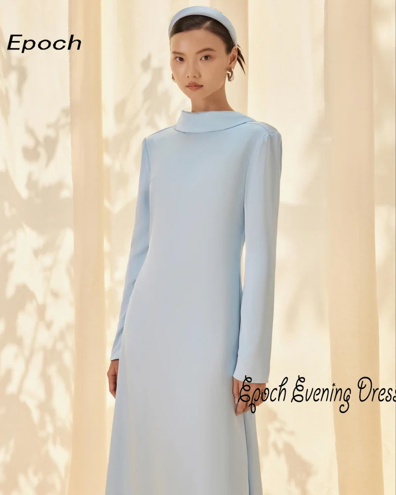 Simple Evening Dress For Sexy Women 2024 فساتين السهرة Long A-Line Ankle-Length Custom Color Full Sleeve Cocktail Prom Gown