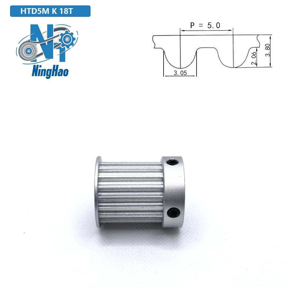 HTD 5M 18T Pulley Ktype Timing Pulley  Belt Width 15mm 20mm 25mm Bore 12~19mm 18Teeth Synchronous Wheel Pitch 5mm Pulley