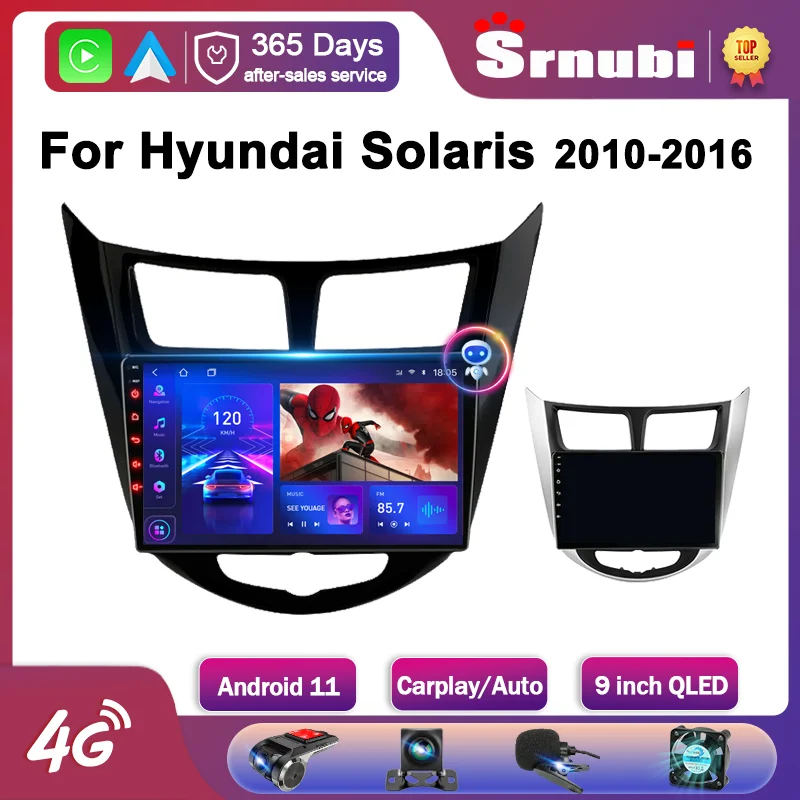 

Srnubi Android 11.0 Car Radio for Hyundai Solaris 2010-2016 Multimedia Video Player 2Din 4G GPS Navigation Carplay DVD Head Unit