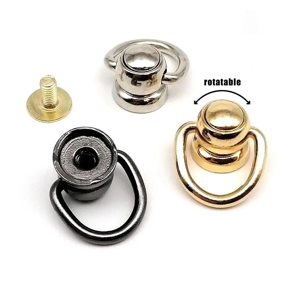 10pcs/pack Screwback Rivet Stud for Leather Bag with O Ring Ball Nail Phone Case Accessory Metal Zinc-alloy Screw Back