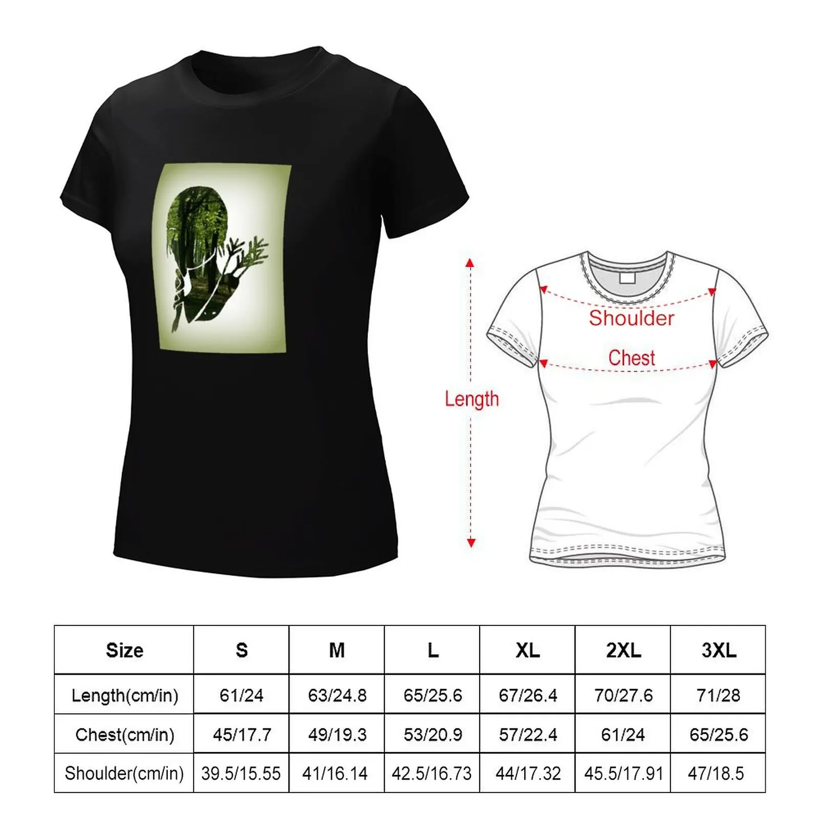 Katniss Everdeen in the Woods T-shirt korean fashion female Woman clothing