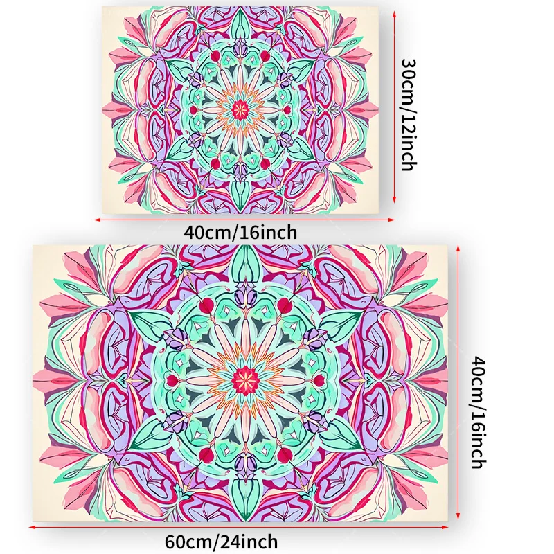 1 قطعة نسيج الجدار بوهو الأزهار ماندالا نسيج لديكور الحائط ، فن غرفة النمط البوهيمي #3