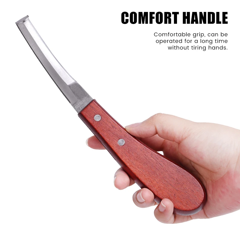 

1 Pcs Horseshoe Trimmer Blade Edge Cattle Horse Hoof Knife Shears Cutter Multipurpose Hoof Wooden Handle Stainless Steel Scissor