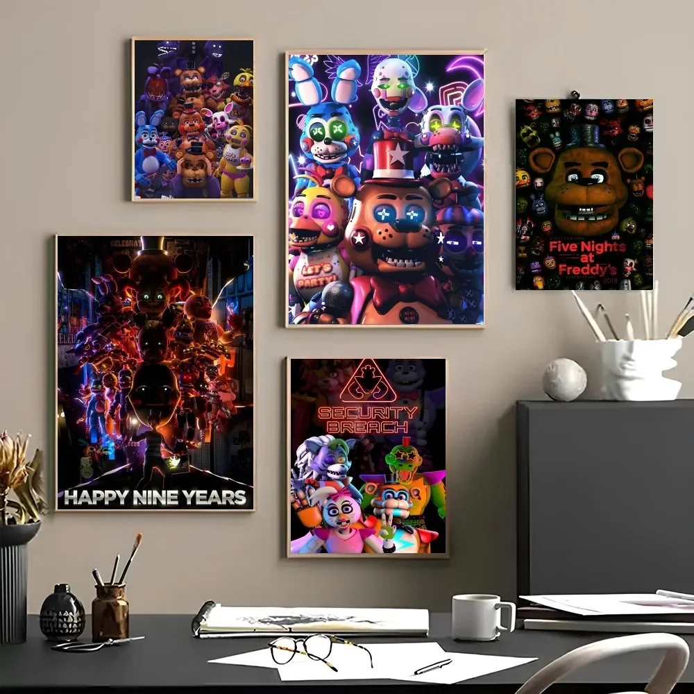 F-FNAF Five-nights-At-Freddys Ultimate Poster Paper Print Home Living Room Bedroom Entrance Bar Restaurant Cafe Art Painting