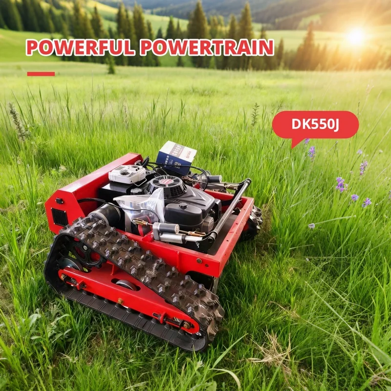Customized High-Quality Remote-Controlled Crawler Lawn Mower Robot for Home & Farm Use, Smart Garden Mower with Durable Tracks