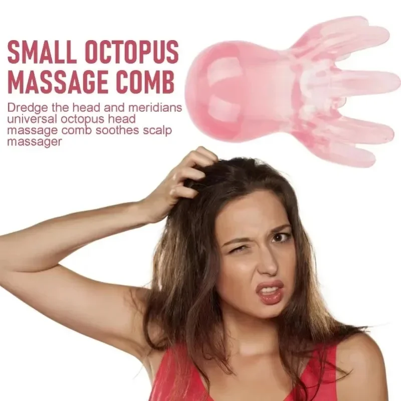 Octopus Comb Head Meridian Scraping Scalp Massage Brush Acupuncture SPA Gua Sha Tool for Neck Back Muscle Fatigue Relief