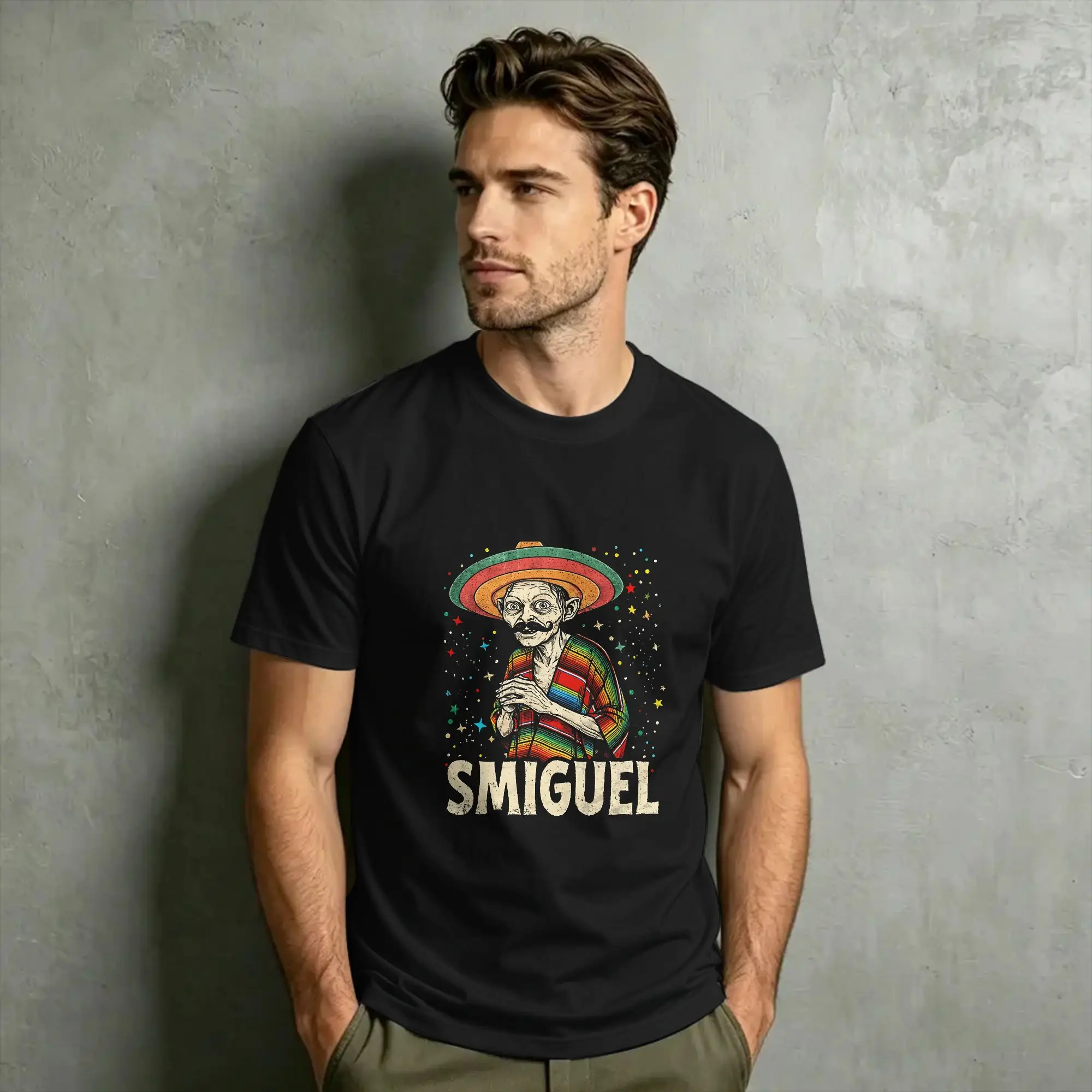 Smiguel Mexican Sombrero Mexican Culture Mashup Cotton T Shirt For Men's Beach  Vintage T-Shirts Big Size Pattern Tops