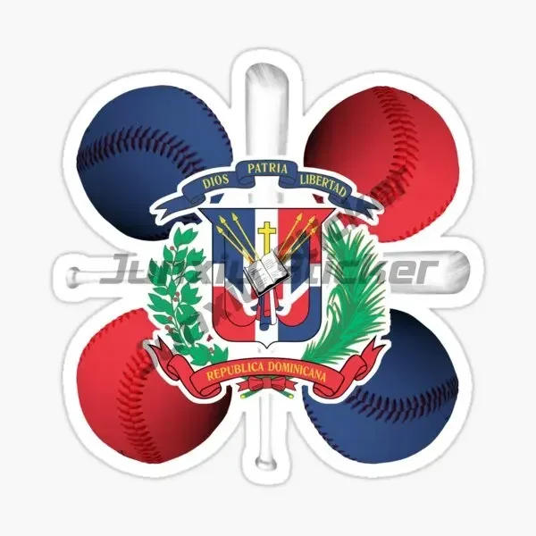 ملصقات على شكل جمجمة لخريطة علم الدومينيكان، ملصقات للكمبيوتر المحمول ونافذة السيارة، شاحنة تخييم، خوذة دراجة على الطرق الوعرة، ملصق جداري لغرفة الطاولة #2