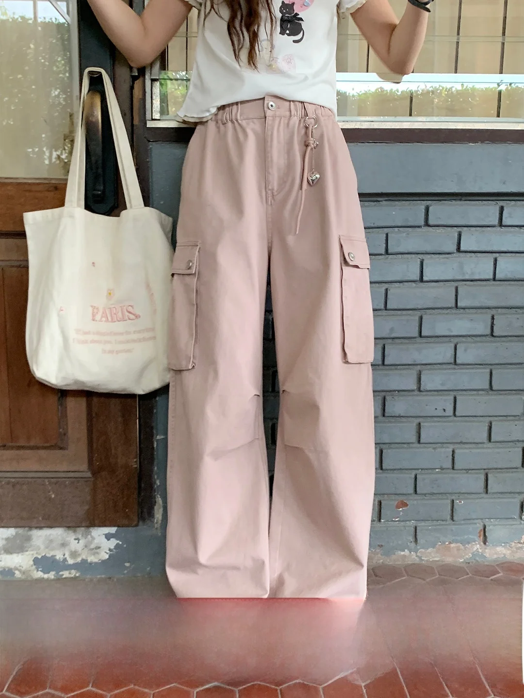 

American Style Wide Leg Knife Workwear Jeans Women Cool Casual Loose Straight Leg Pants High Waist Multi Pocket Denim