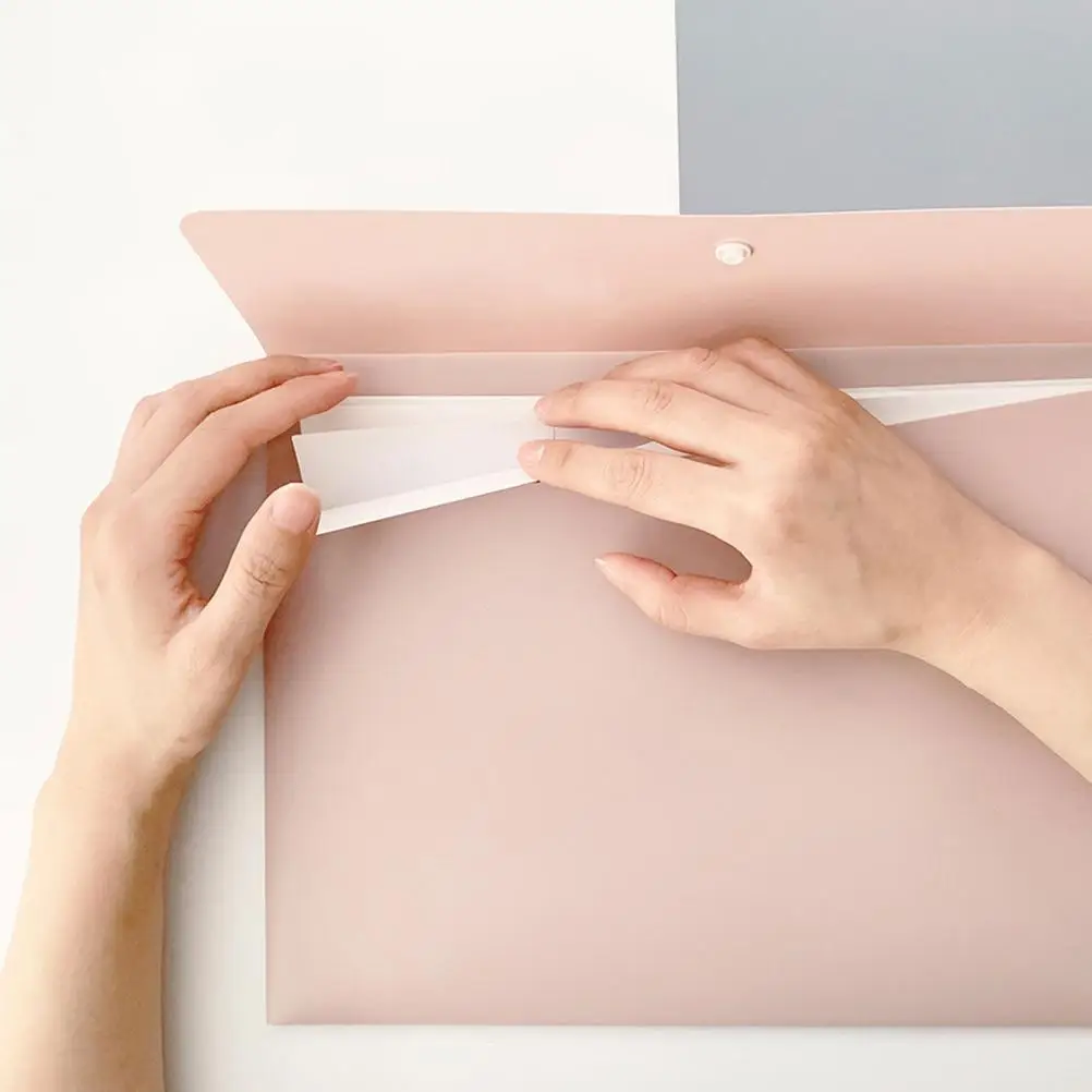 2Pcs Document Folder PP Material Waterproof Buckle Design ganizer For Files Papers Memos Test Paper Holder File Bag