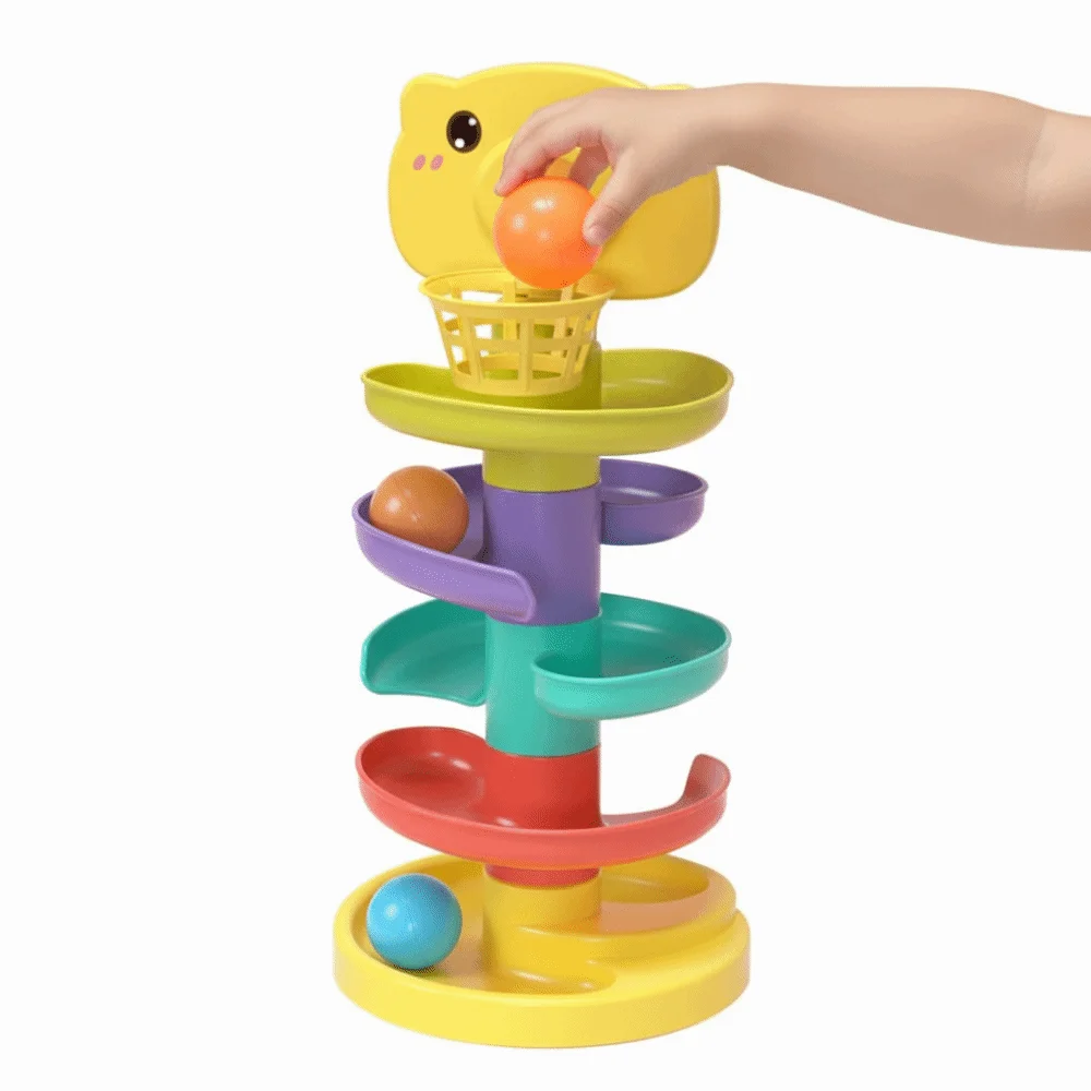 Schiebe Ball Montessori Spielzeug Stapeln Track Kinder Gits Rolling Ball Turm Track Rollen Lernspiele Kinder Spielen
