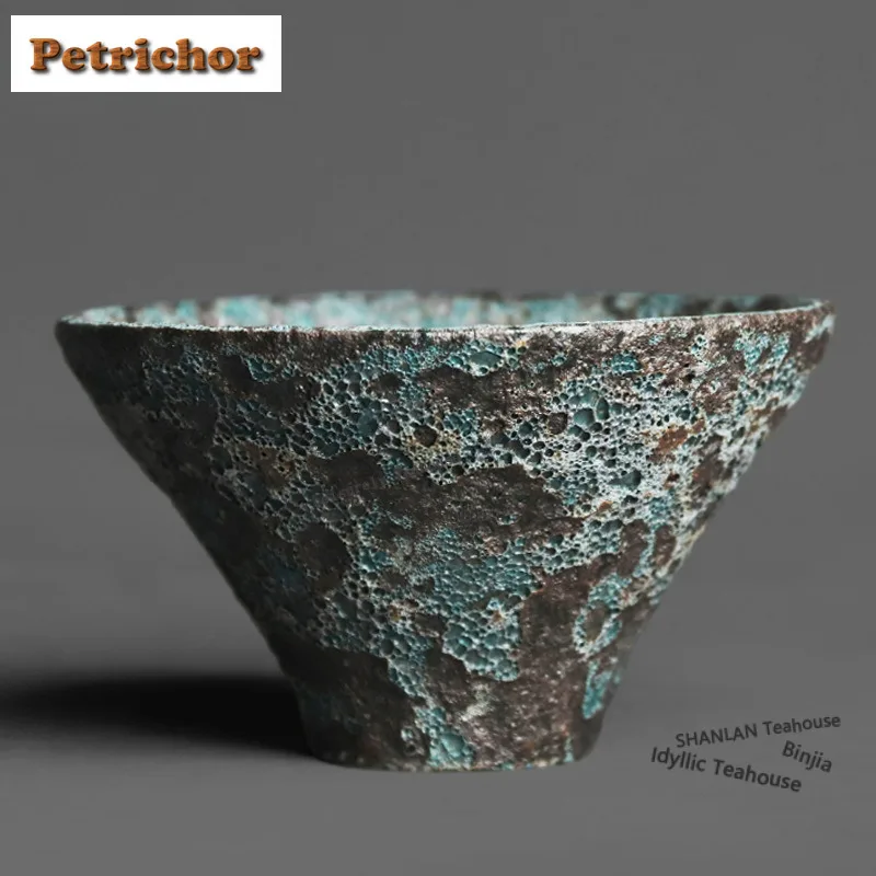 

160ml Bronze Spot Texture Large Hat Teacup Vintage Tea Bowl Mug Tea-tasting Personal Cup Jianzhan Master Cup Tea Ceremony Craft