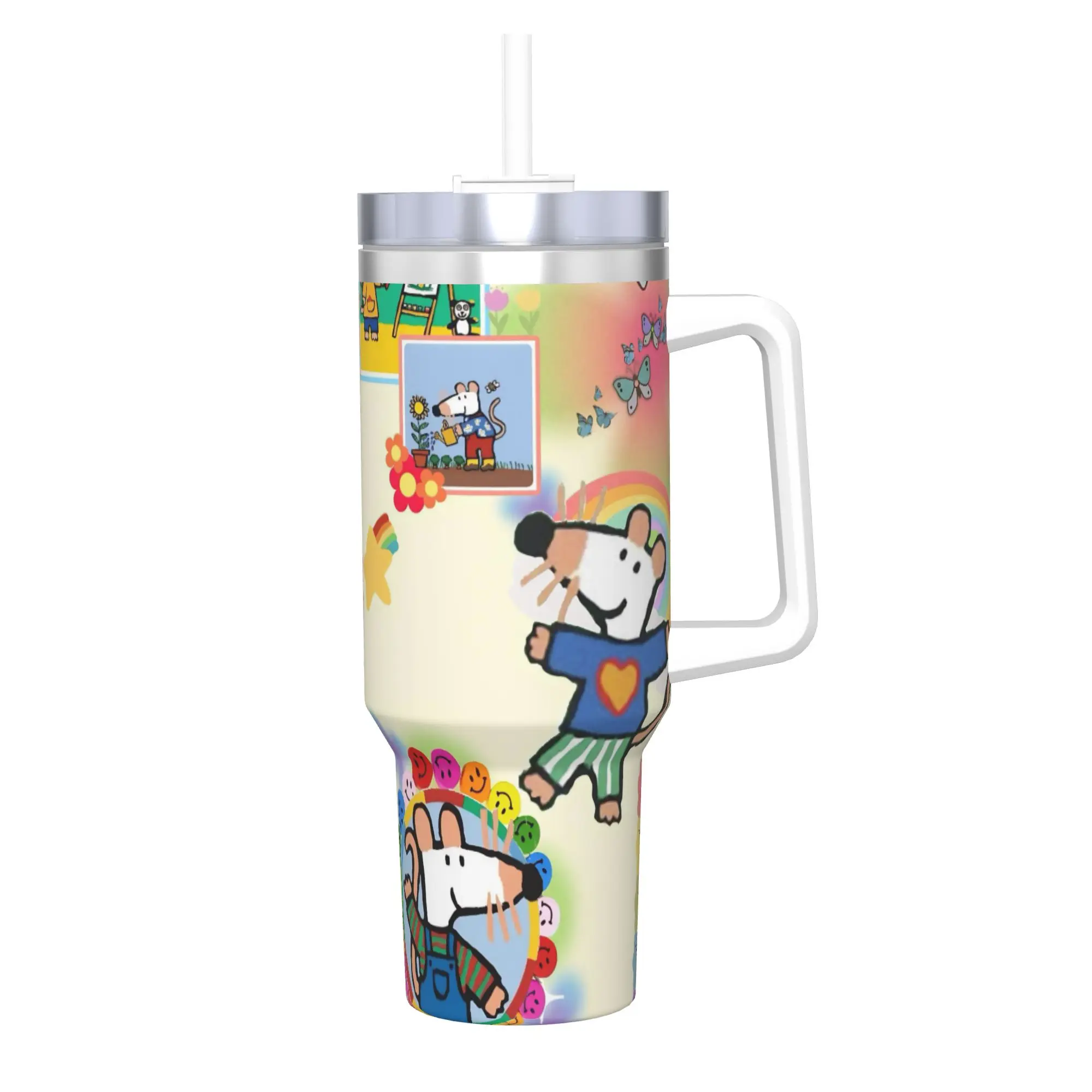 Maisy Mouse Tumbler 40oz Stainless Steel Double Wall Vacuum Insulated  Travel Mug With Straw