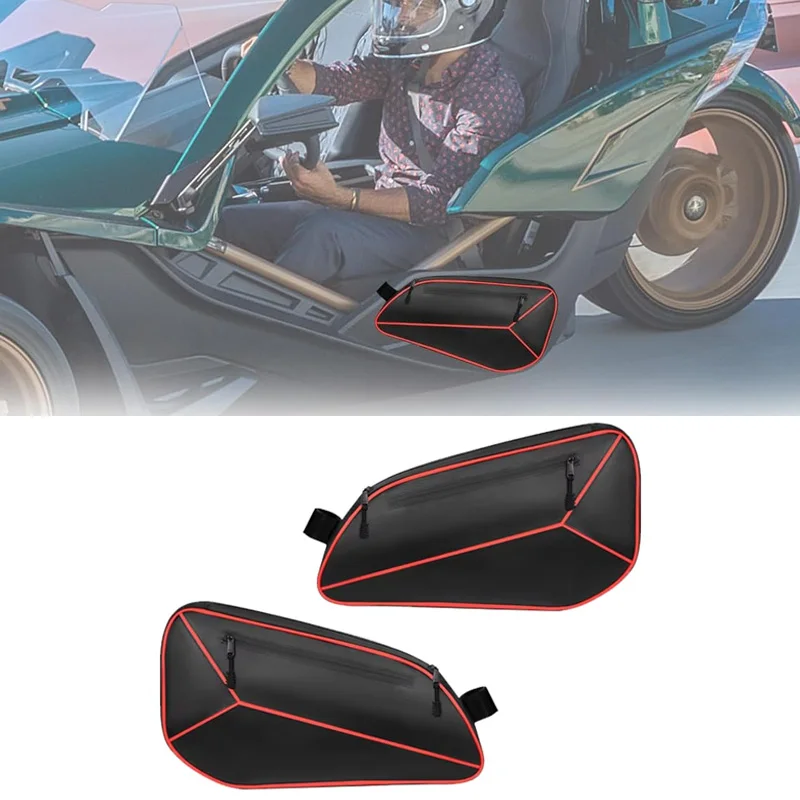 

For Polaris Slingshot 2015-2023 Models 1 Pair Waterproof Side Storage Bags Dual Compartment Door Organizer with SBS Zippers