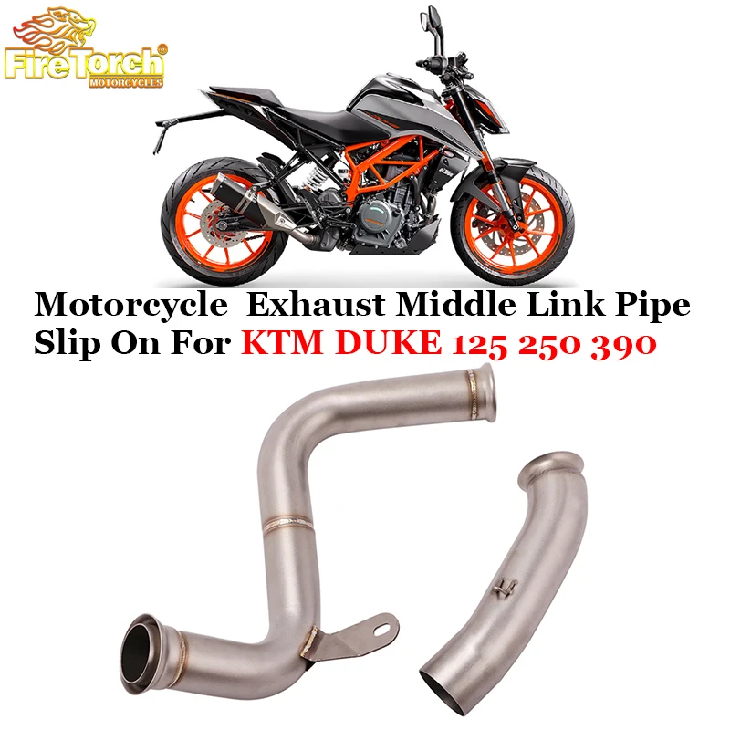 

Slip On For KTM DUKE 125 250 390 RC390 2017 2018 2019 Motorcycle Exhaust System Stainless Middle Link Pipe Connecting Muffler