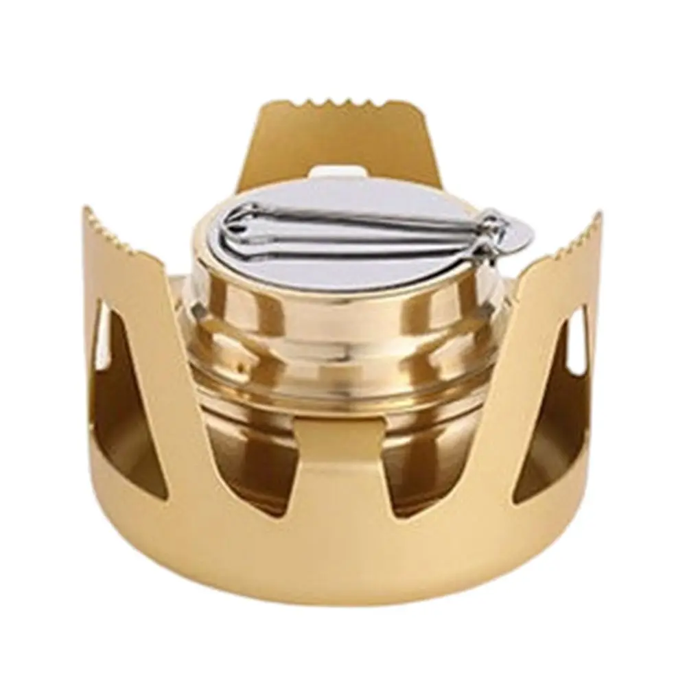 Компактная мини-спиртовая плита с регулируемым пламенем и защитой от протечек для приготовления пищи на открытом воздухе во время походов и пеших прогулок