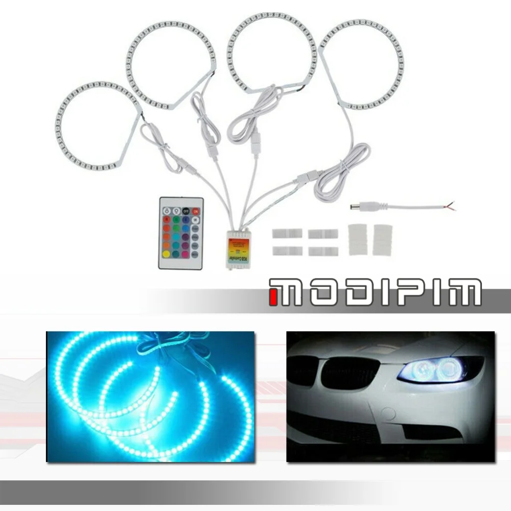 

Многоцветные светодиодные автомобильные фары RGB Angel Eyes Halo Ring Lights Kit для Dodge Challenger 2008 2009 2010 2011 2012 2013 2014 12 В