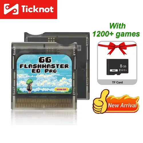 2025 nueva actualización 1200 en 1 tarjeta de juego GG FlashMaster para cartucho de engranaje de juego SEGA cartucho GG con tarjeta GB TF
