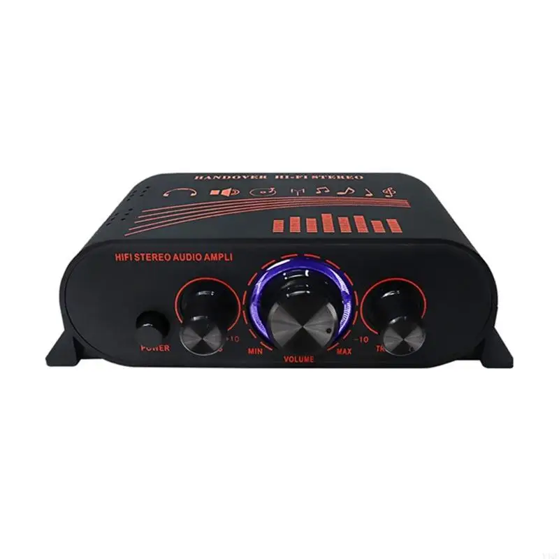 Y4QF 20WX2 Power Amplifier Home Stereo Hifi Stereo Digital 2 Saluran Terpadu Mini Speaker Pasif Amp 12V Car Home