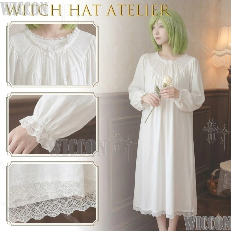 Robe de nuit ample à imprimé motif 'Witch Hat Atelier Coco Princess', style pyjama anime, tenue de soirée Lolita, costume d'Halloween