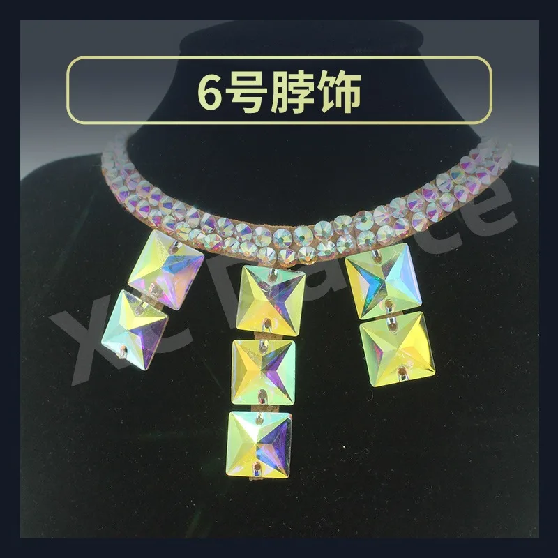 Customized Latin Dance Neck Accessories Competition Performance Diamond Necklace Waltz National Standard