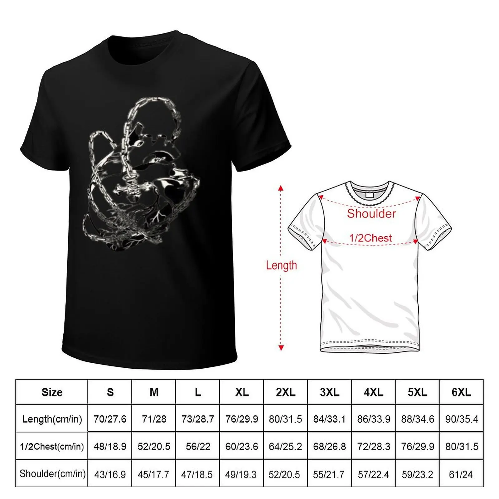 Heart-Chained Lineart T-Shirt custom t shirt funnys animal prinfor boys sports fans mens big and tall t shirts