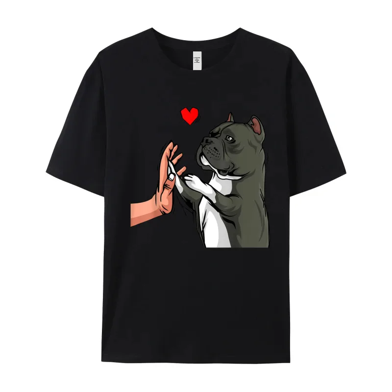 Funny American Bully Love Cute Dog Short Sleeve Father Day Tops Tees Discount Crew Neck Premium Cotton Tee Shirts Woman T Shirt