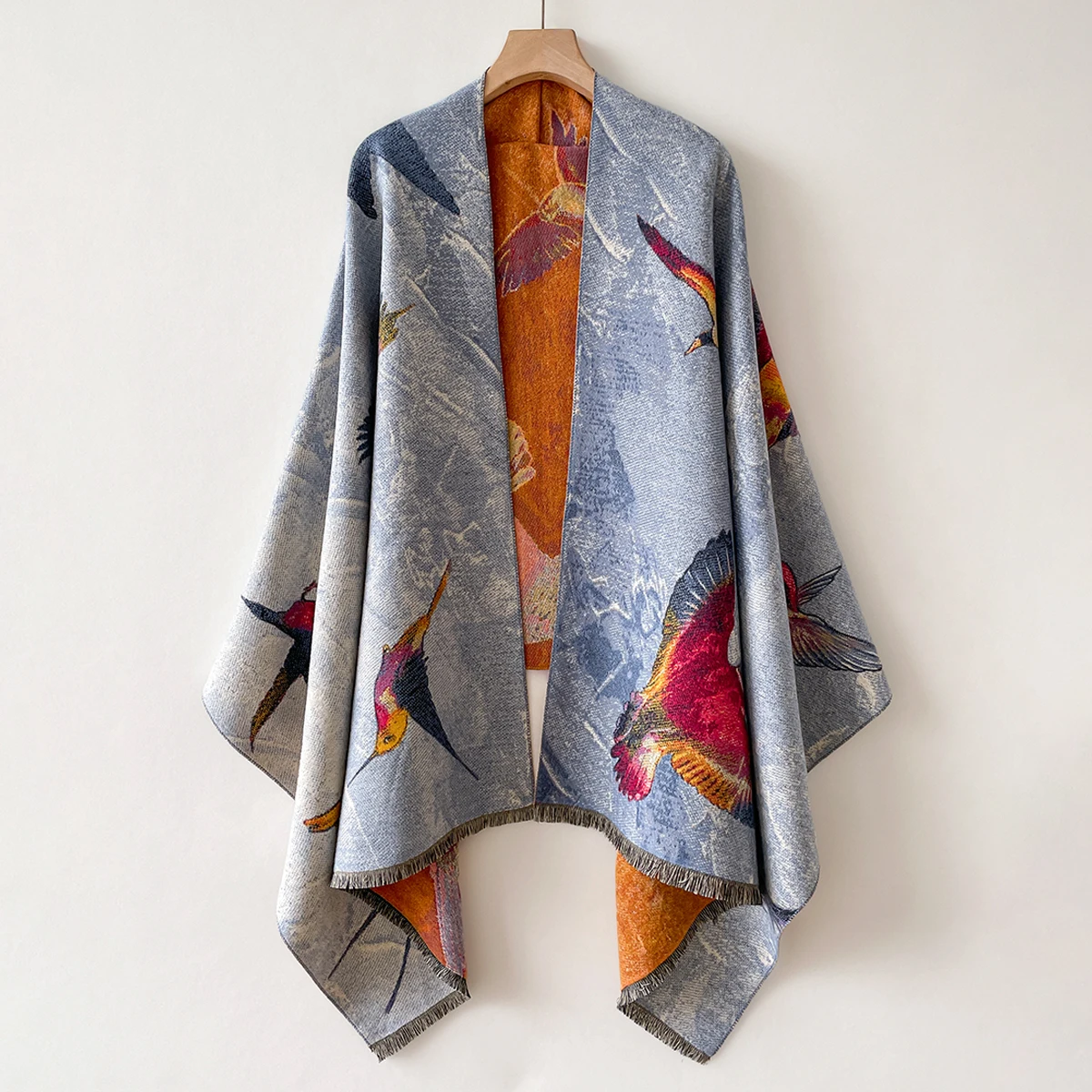 Luxury Warm Poncho Cashmere Winter Women Scarf Floral Jacquard Shawl Wraps Female Thick Pashmina Blanket Bufanda Travel Echarpe image 6