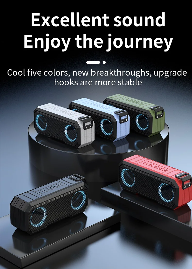 X8ลำโพงบลูทูธแบบพกพา TWS, ซับวูฟเฟอร์ IPX7กันน้ำเสียงสเตอริโอ LED ไมค์ในตัวสำหรับโทรศัพท์โทรออกแบตสำรองแบตเตอรี่