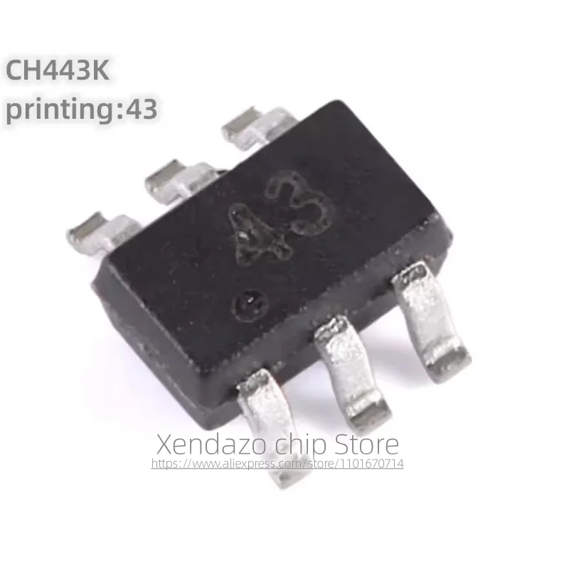 10pcs/lot CH443K printing 43 SOT-363 package Original genuine 1 Single pole double throw 5V low resistance analog switch chip