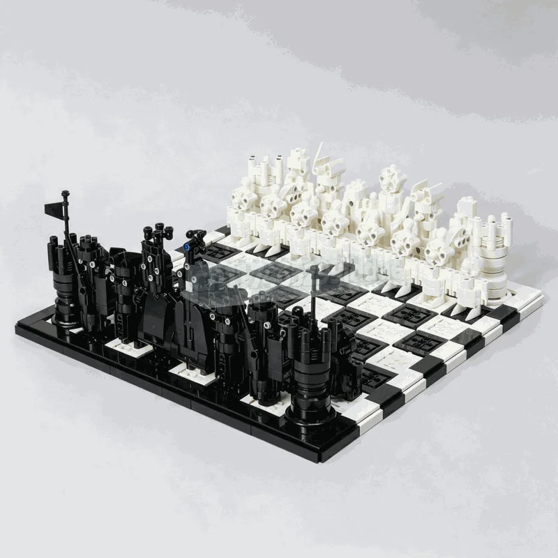 2574PCS Mechanical Chessboard Building Blocks Strategy Game Set With Detailed Chess Pieces DIY Assembly Tabletop Display Gifts