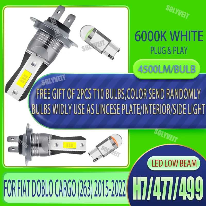 

Universal Car LED Headlight Bulbs Low Beam 4500LM 6000K White For FIAT DOBLO Cargo (263) 2015 2016 2017 2018 2019 2020 2021 2022