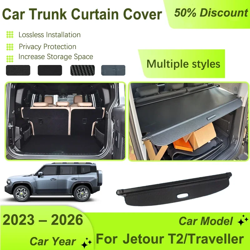 

Car Rear Trunk Storage Rack Covers For Jetour Traveller T2 2023 2024 2025 2026 Retractable Cargo Liner Shelters Auto Accessories