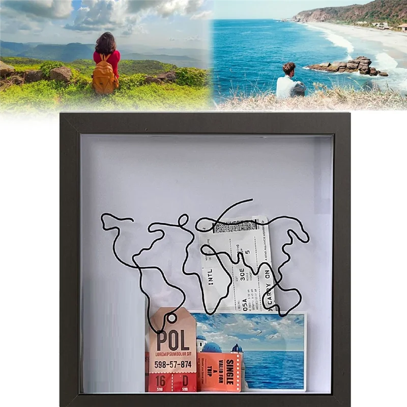 BAAG-2PCS صندوق أرشيف المغامرة، صندوق تجميع التذكار، صندوق ظلال التذاكر، صندوق تخزين للتذاكر، البطاقات البريدية، الهدايا التذكارية المتينة