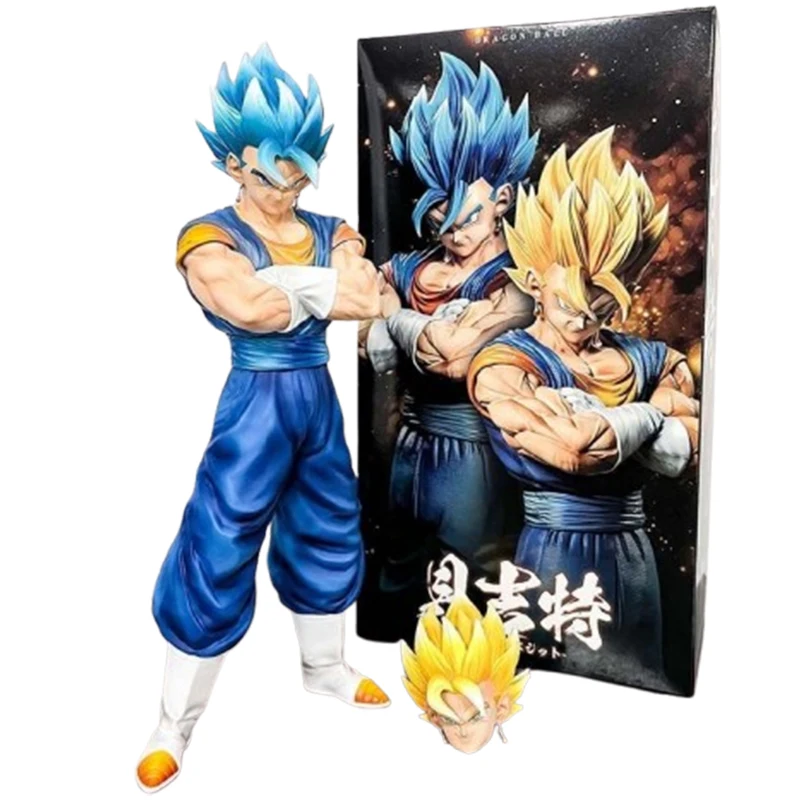 30cm Anime Dragon Ball Z Vegetto Action Figure with Two Heads Toys DBZ Gogeta Figuras Manga Figurine GK Statue Model Peripheral