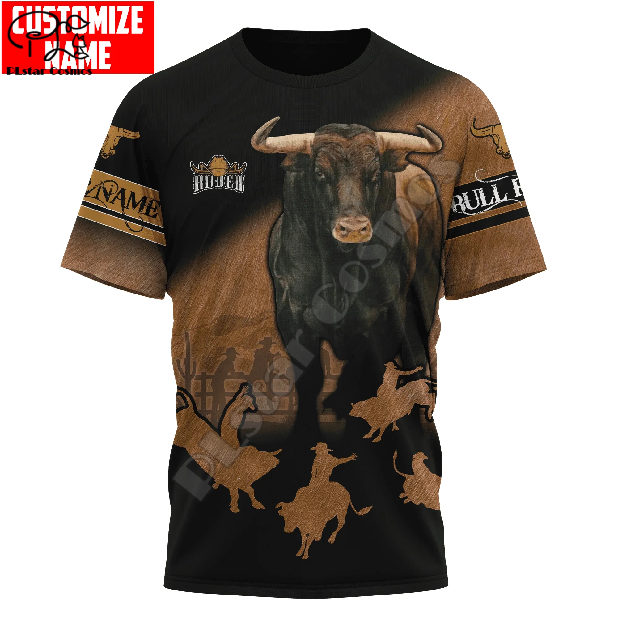 Cosplay Bull Riding Cowboy Rodeo Vintage Tattoo Retro 3DPrint Streetwear Unisex Summer Casual Harajuku Short Sleeves T-Shirts X1