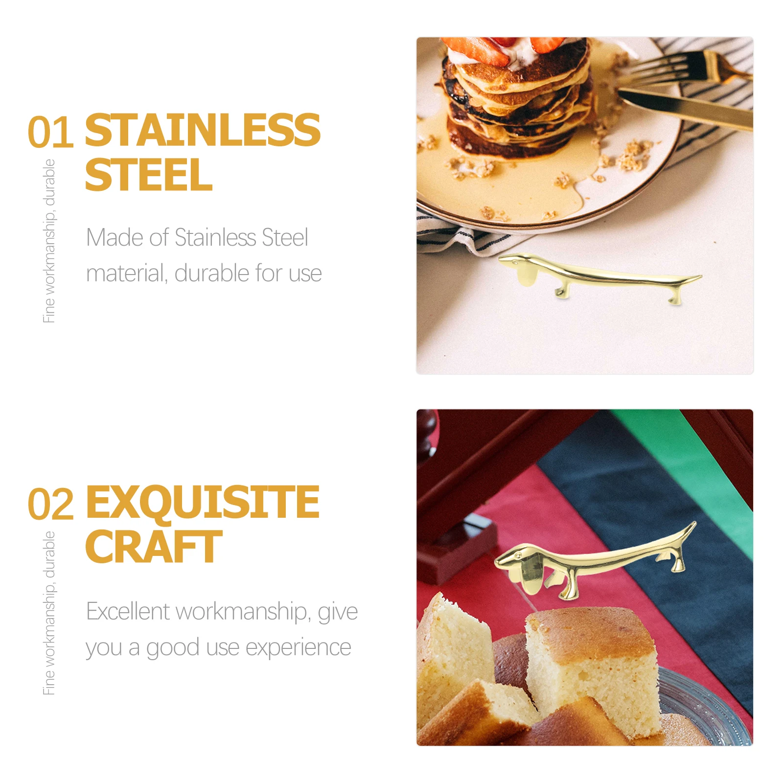 

4pcs Dog Shaped Chopstick Holders Stainless Steel Rests Metal Kitchen Utensil Stands Dining Cutlery Accessories