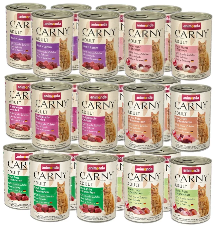 ANIMONDA-gato Carny para adulto, Gato húmedo, mezcla de 6 sabores, 24x400g