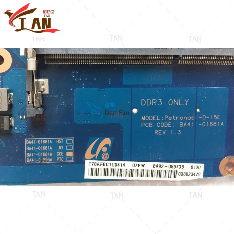 BA92-08673A สําหรับ SAMSUNG NP305V5A 305V5A แล็ปท็อป BA41-01681A Petronas-D-15E Mainboard 100% ทดสอบทํางานอย่างเต็มที่ TAN