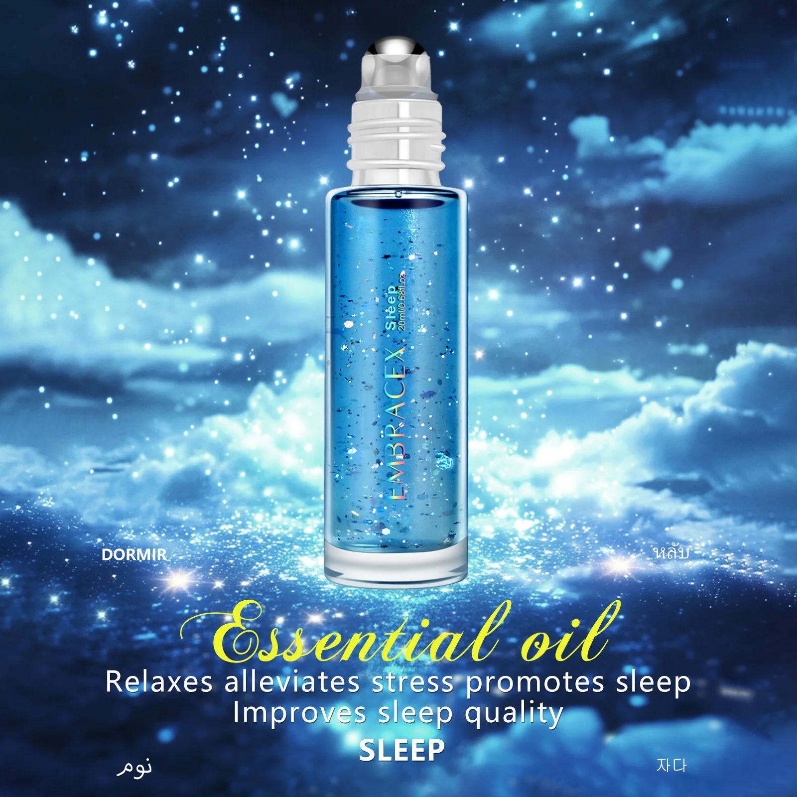 20ml Sleep Fragrance Oils Roller On Car Air Freshener Blend With Lavender,Orange,Melatonin Blend Supports Travel