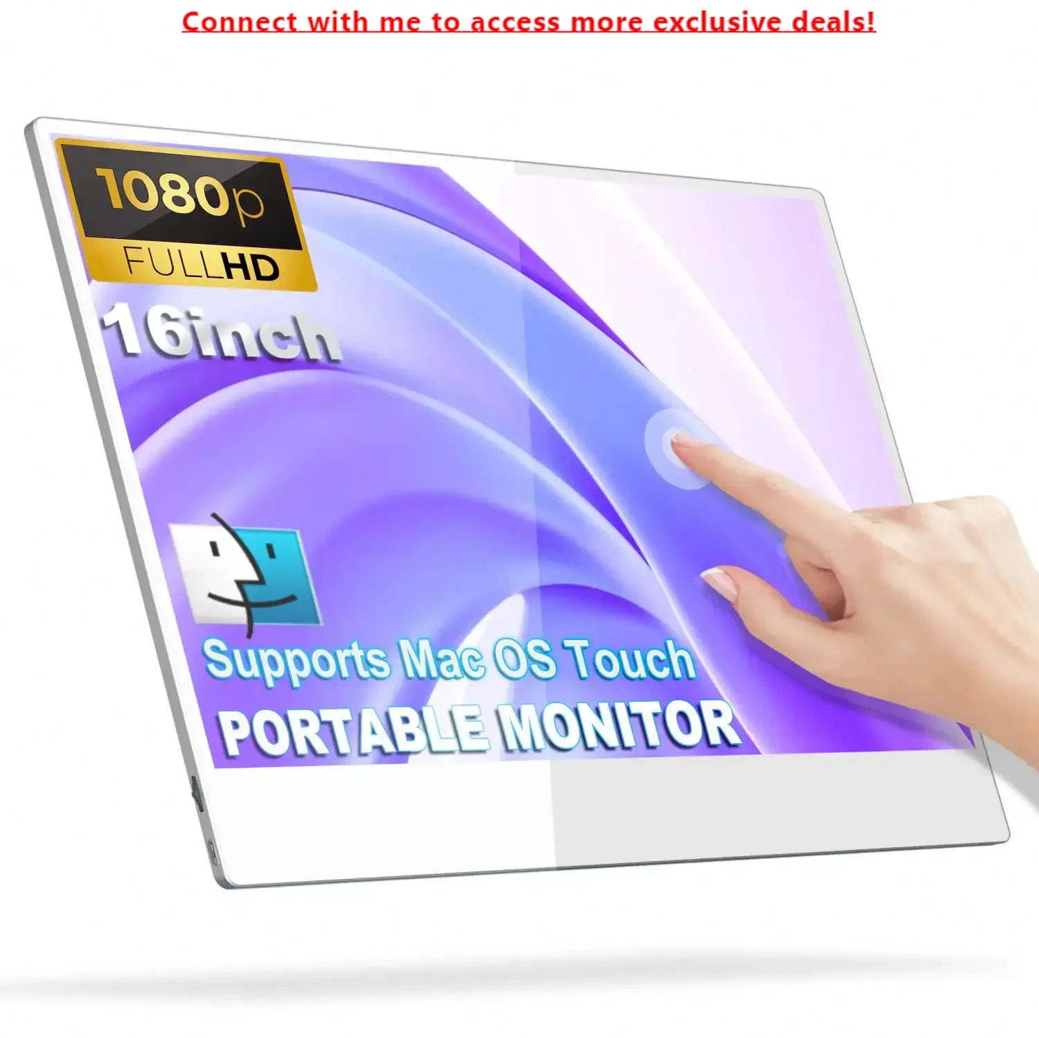 

Thin Slim 16 Inch FHD Portable MacOS Touchscreen PC Usb Monitor Delivers A Compact Lightweight Screen Portability LCD For Laptop
