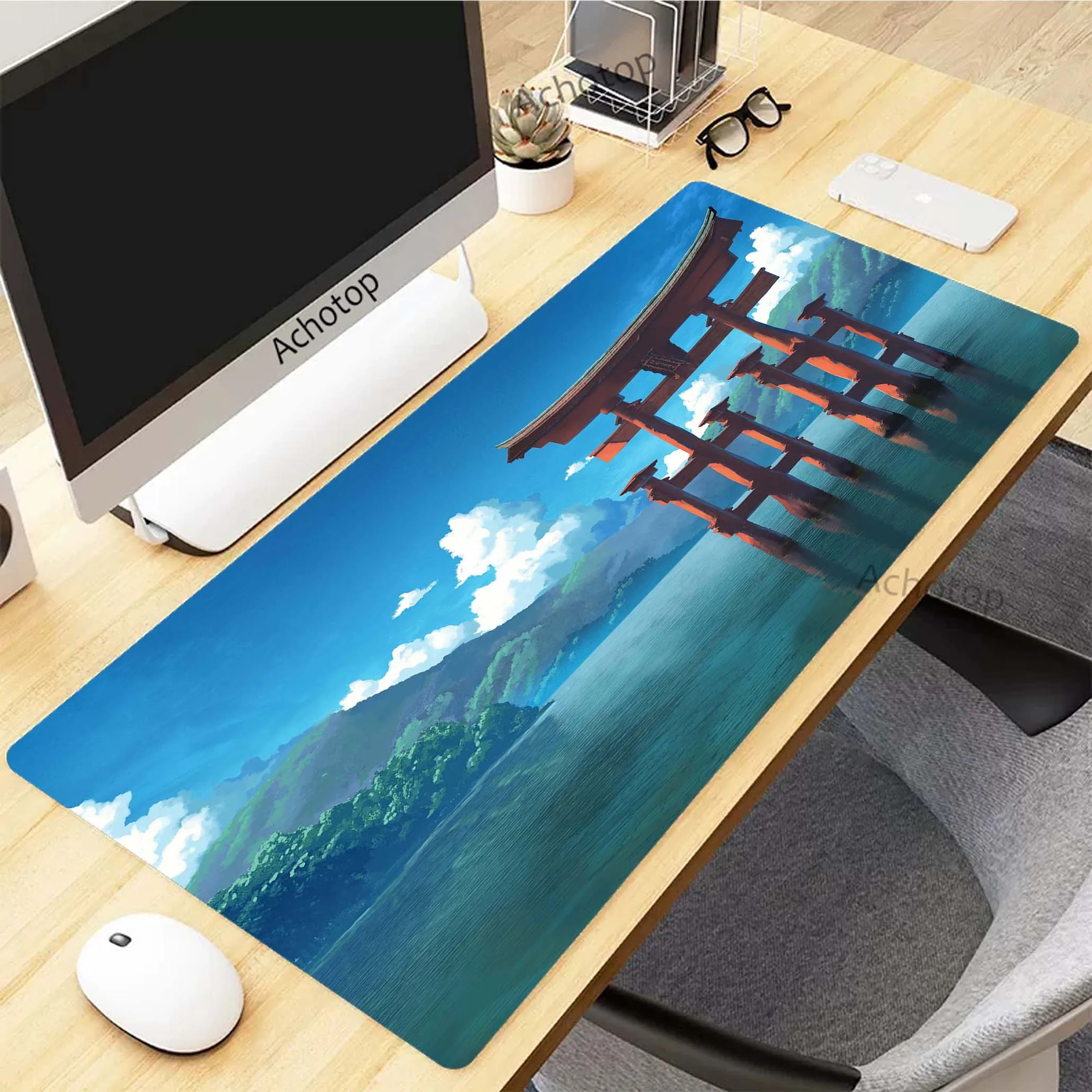 Japanese Landscape Wonder world Mouse Pad Gaming Setup Accessories Mousepad XXL Desk Mat Locking Edge Mouse Pads Keyboard Mat