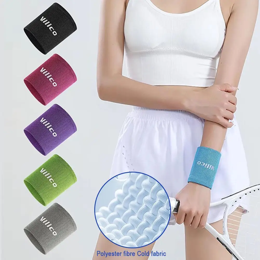 

1pcs Cold Wrist Support Band Wristband Sport Bracers Sweat Towel Cuff Tennis Sweat Bands Guard For Basketball Fitness Wrist Wra
