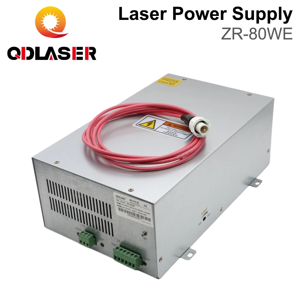 QDLASER ZR-80WE 80W CO2 Laser Power Supply Unit  High Efficiency Laser Engraver Cutter Power Supply for CO2 Laser Tube Machines
