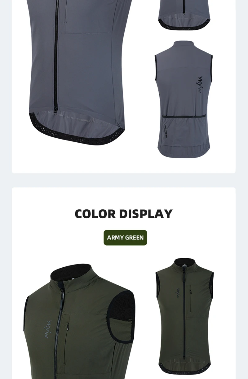YKYW Fahrradweste Winter Wasserdicht Fleece-Gefüttert Rückseitiger Anti-Rutsch-Greifer Thermisch Winddicht Feuchtigkeitsableitend 4 Taschen 7 Farben – Detail 18