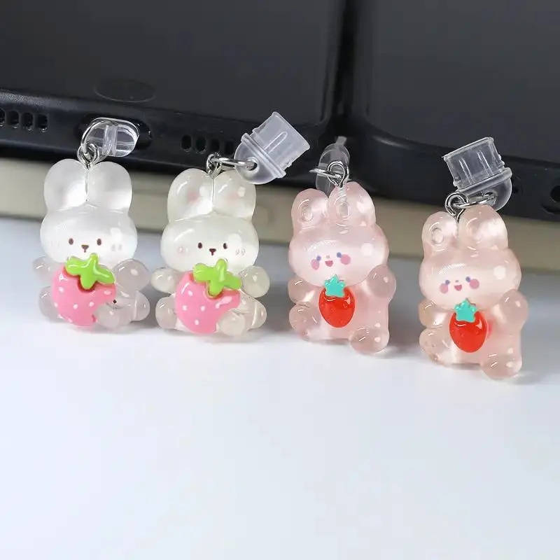 

Cartoon Dust Plug Charm Fashion Ladies Charge Port Plug For iPhone Type C Dust Protection Cap Phone Pendant For AirPods Gift