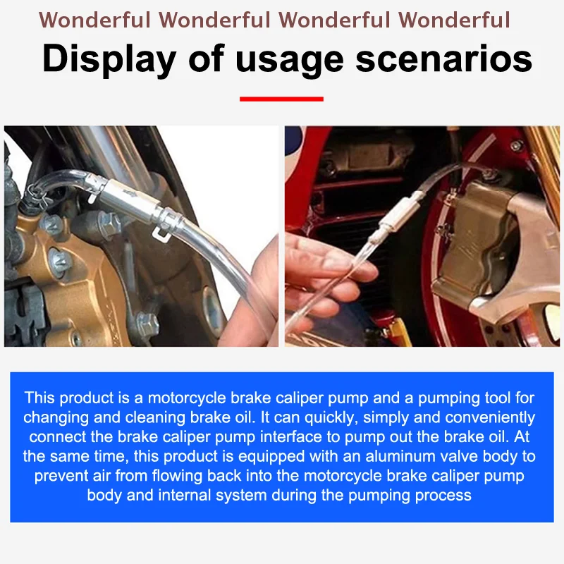 Motorcycle Hydraulic Brake Bleeding Tool with Check Valve Oil Filler Tube Car Accessories - Moto Maintenance Equipment