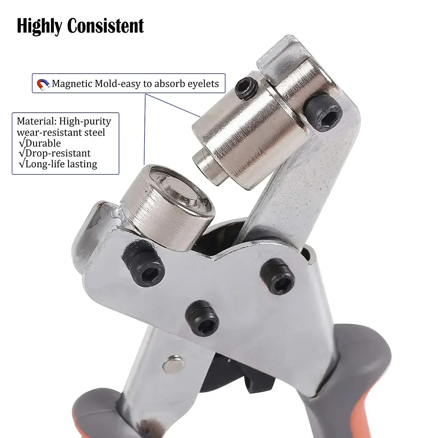 Handheld Manual Grommets Punch Hand Machine Grommet Grommet Hole Pliers Tool Silver Of Puncher Portable 10.5mm Press New Kit