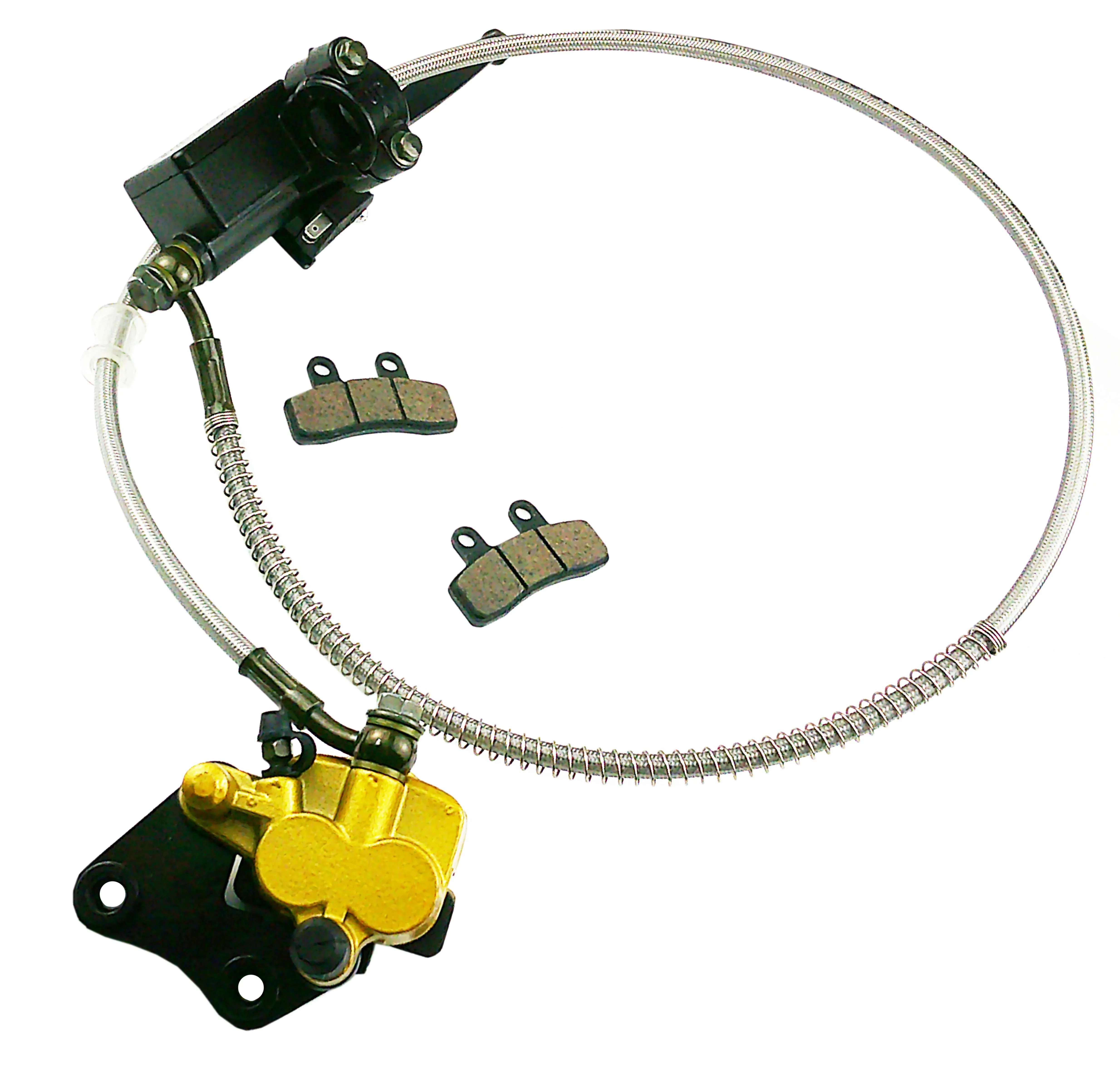 

Главный цилиндр переднего дискового тормоза в сборе с комплектом колодок дискового тормоза, замена для китайского 50cc 70cc 90cc 110cc 125c