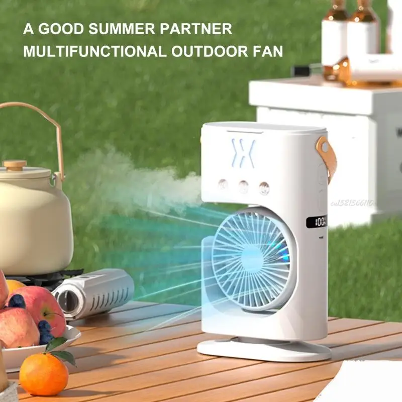 27RB USB Recargable Desk Ban Fan Energy Waving Camping Viaje Humidificando Textura plástico para acampar aire libre